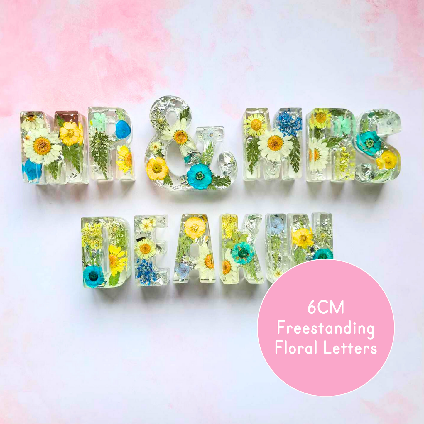 Free Standing Floral Letters / 5cm