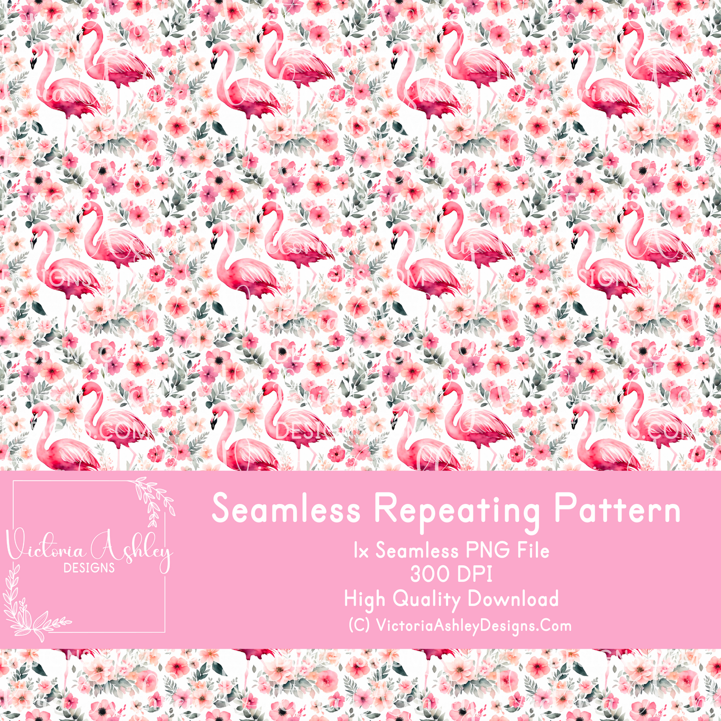 Seamless Repeating Pattern - Flamingo 4