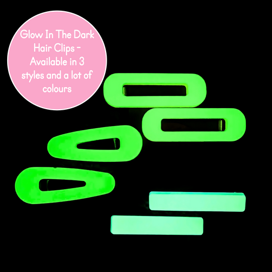 GLOW IN THE DARK Set of 2 Hair Clips