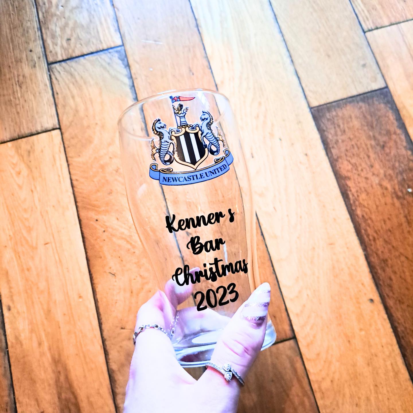 Football Pint Glass