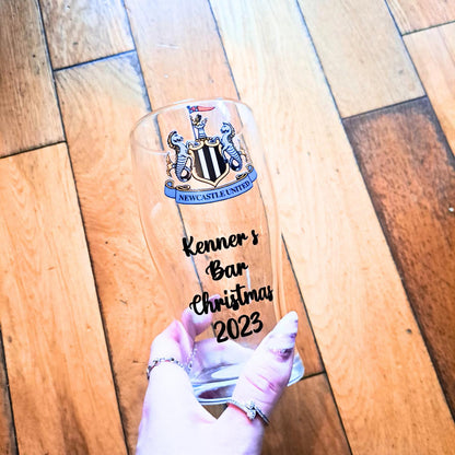 Football Pint Glass