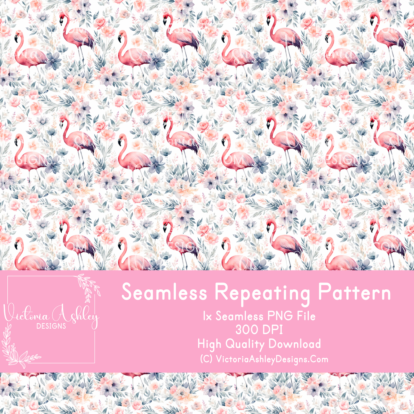 Seamless Repeating Pattern - Flamingo 1