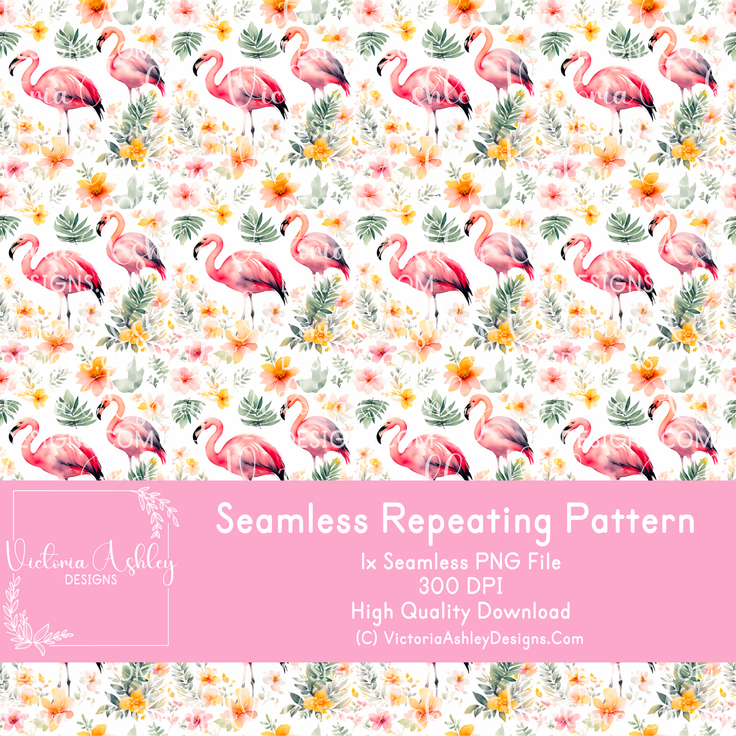 Seamless Repeating Pattern - Flamingo 2