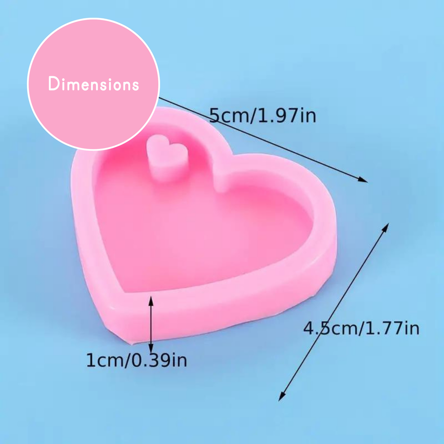 5cm Heart Pendant Silicone Mold