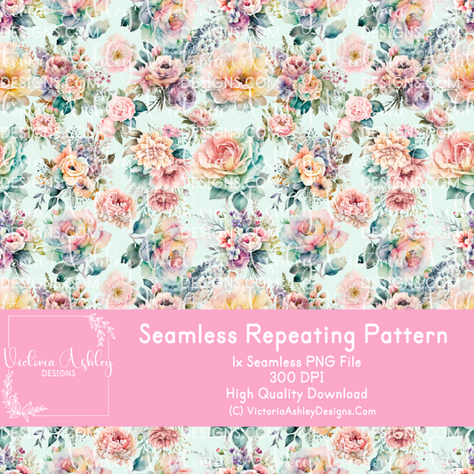 Seamless Repeating Pattern - Pastel Flowers