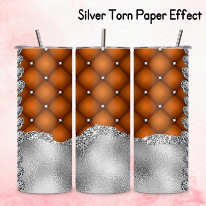 Diamante Edge Torn Paper Effect Tumbler Wrap - Burnt Sienna