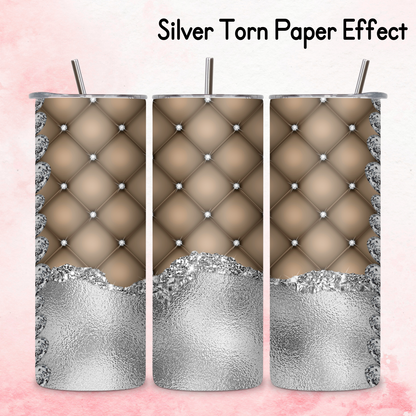 Diamante Edge Torn Paper Effect Tumbler Wrap - Dark Champagne