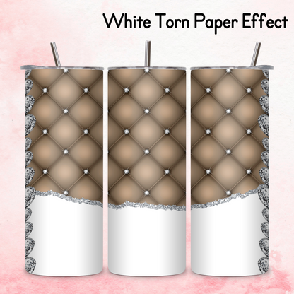 Diamante Edge Torn Paper Effect Tumbler Wrap - Dark Champagne