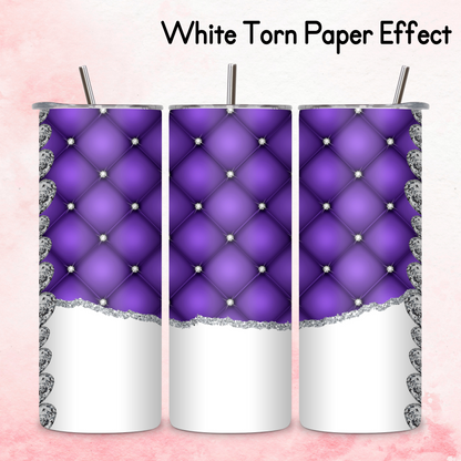 Diamante Edge Torn Paper Effect Tumbler Wrap - Deep Purple