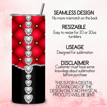 Diamante Edge Torn Paper Effect Tumbler Wrap - Post-box Red