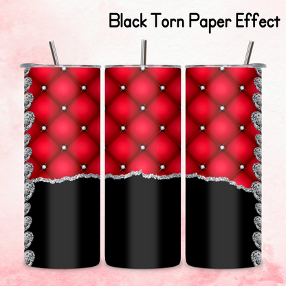 Diamante Edge Torn Paper Effect Tumbler Wrap - Post-box Red