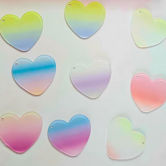 Rainbow Acrylic Keyring Blanks