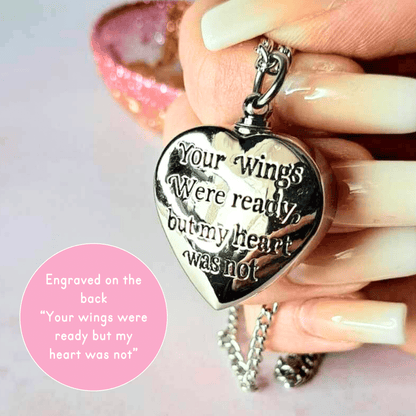 Heart Shaped Urn Pendant With Picture & Swarvoski Birth Stone Charm