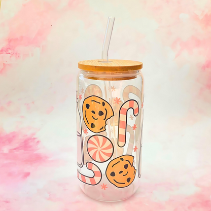 16oz Milk & Cookies Tempered Glass Can