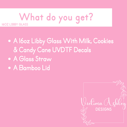 16oz Milk & Cookies Tempered Glass Can