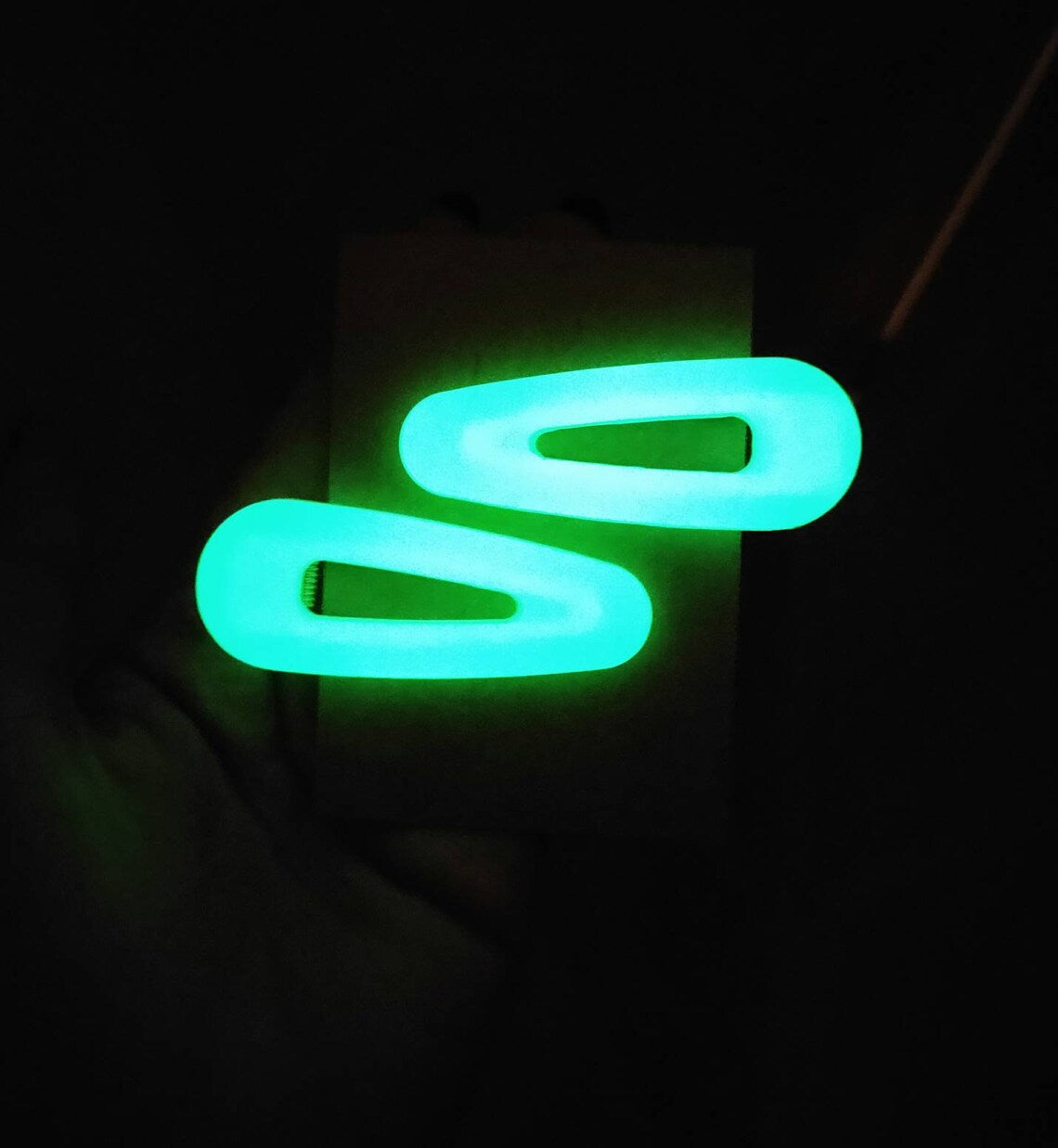 GLOW IN THE DARK Set of 2 Hair Clips