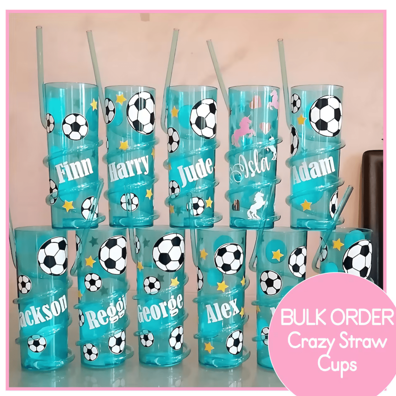 BULK ORDER BPA Free Plastic Crazy Straw Cup