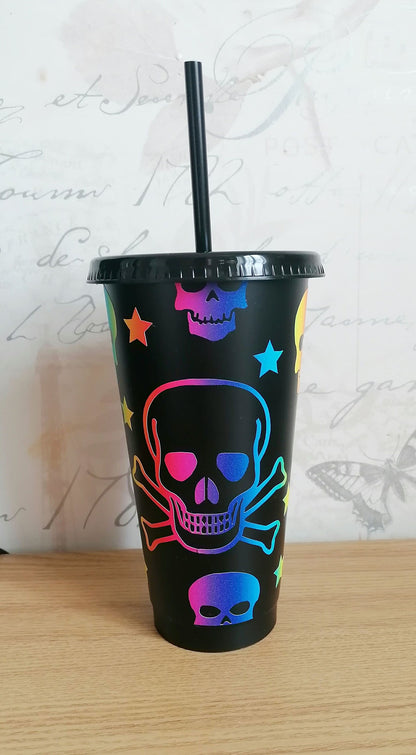 Rainbow Skulls 24oz Tumbler