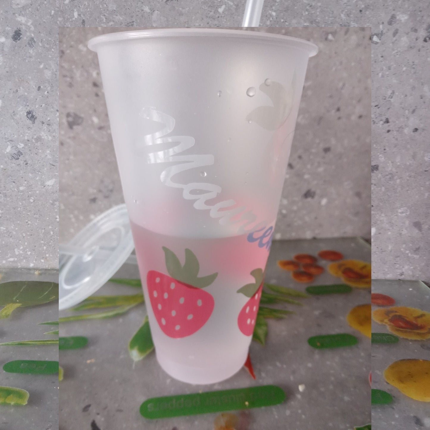 Colour Changing Strawberry 24oz Tumbler