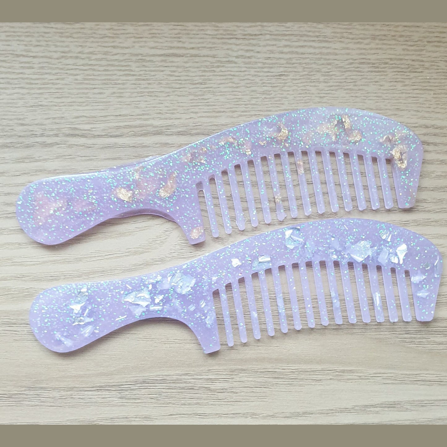 Custom Colour Hair Comb With Metllic Flakes