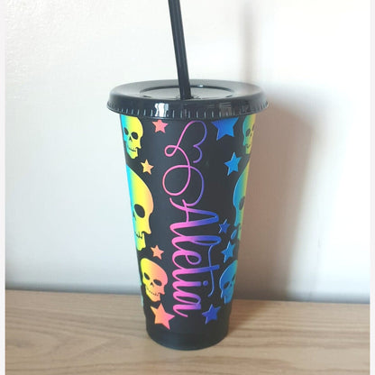 Rainbow Skulls 24oz Tumbler