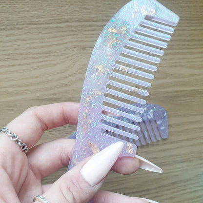 Custom Colour Hair Comb With Metllic Flakes