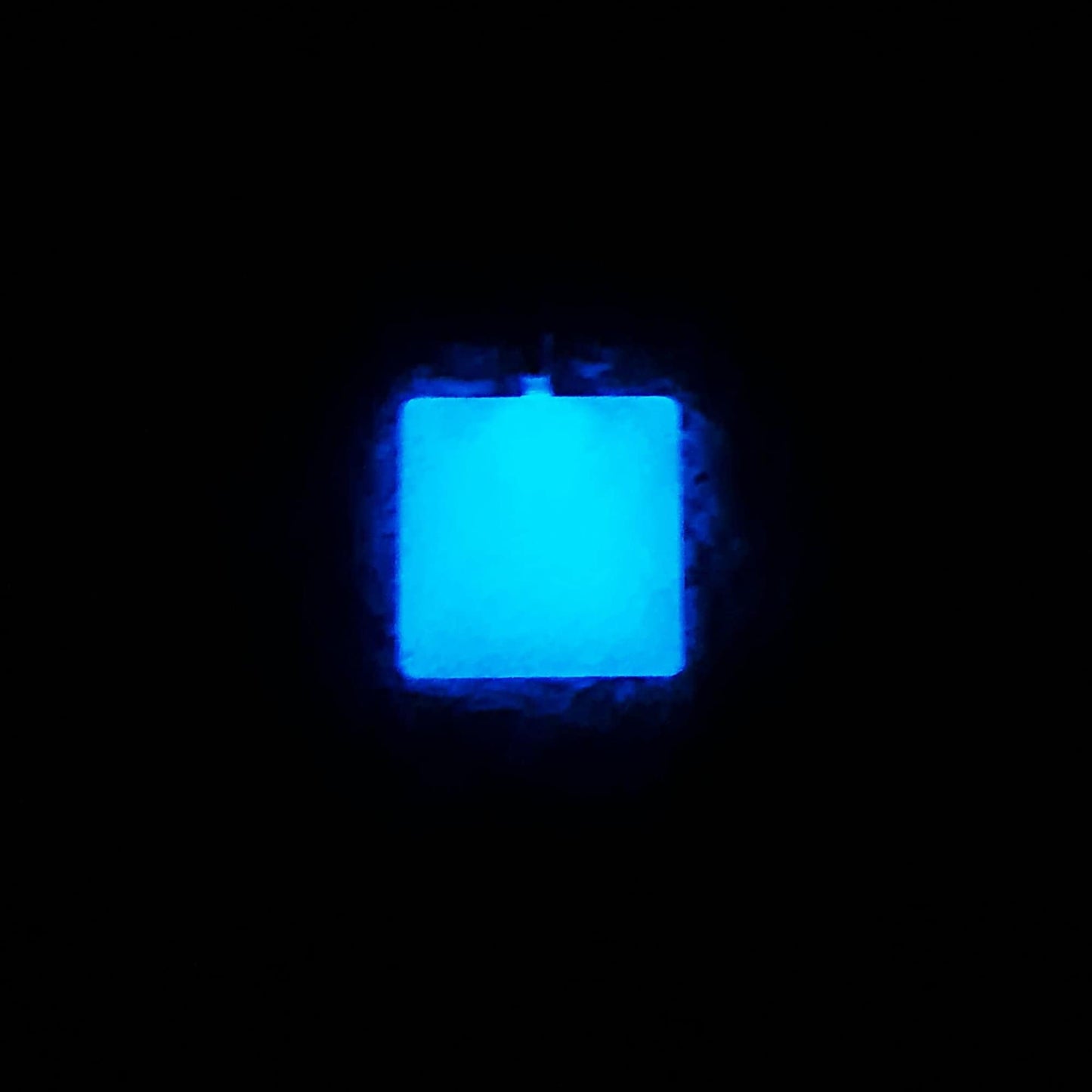 GLOW IN THE DARK Blue Square Necklace