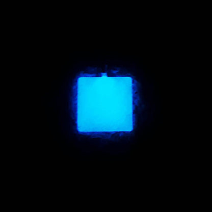 GLOW IN THE DARK Blue Square Necklace