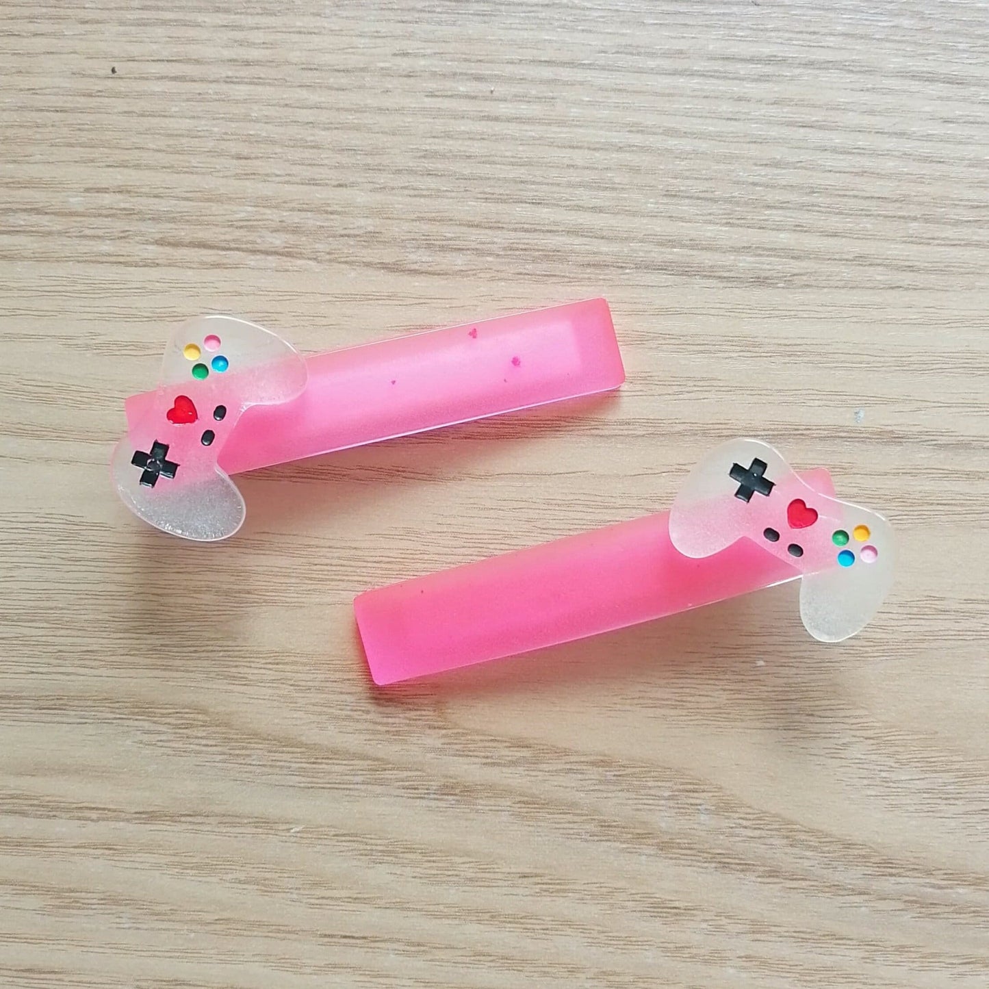 GLOW IN THE DARK Set of 2 Gamer Girl Hair Clips