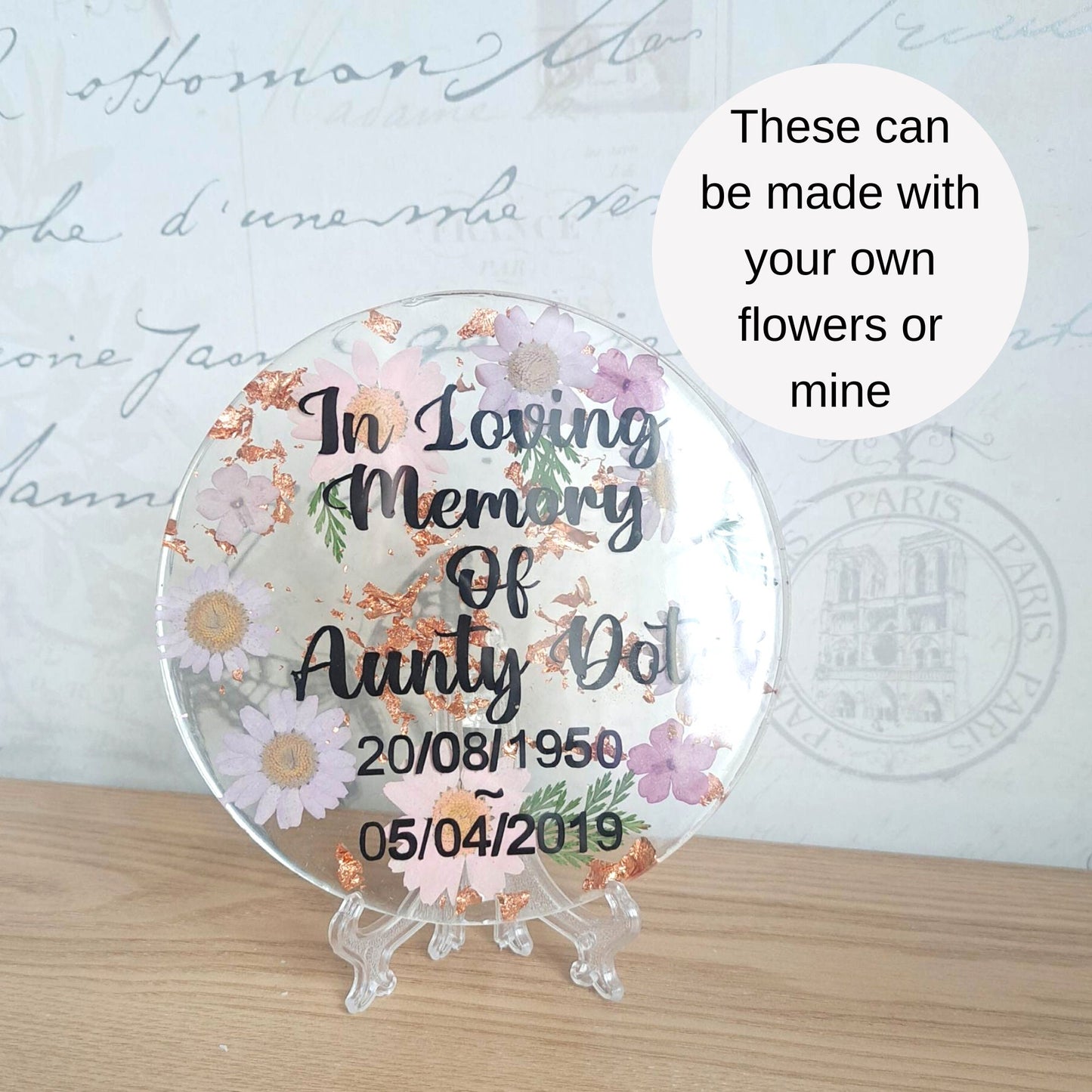 13cm Round Floral Memorial Gift