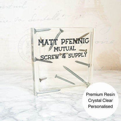 Square Screws & Bolts Novelty Coaster