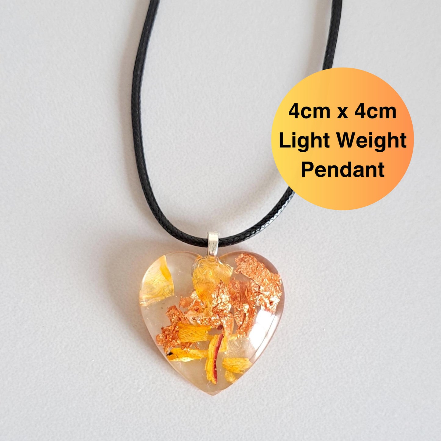 925 Silver Yellow Rose Petal Necklace - Heart