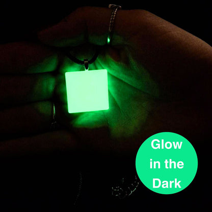 GLOW IN THE DARK Square Yellow Necklace