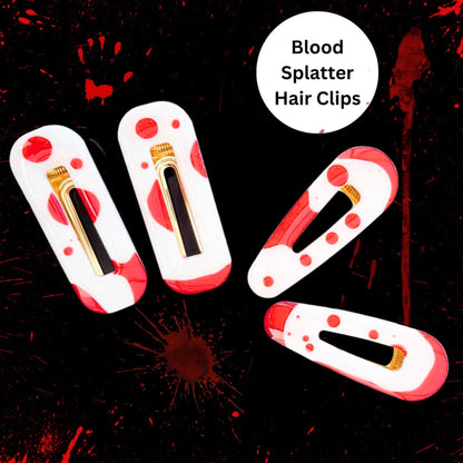 Blood Splatter Effect Hair Slides