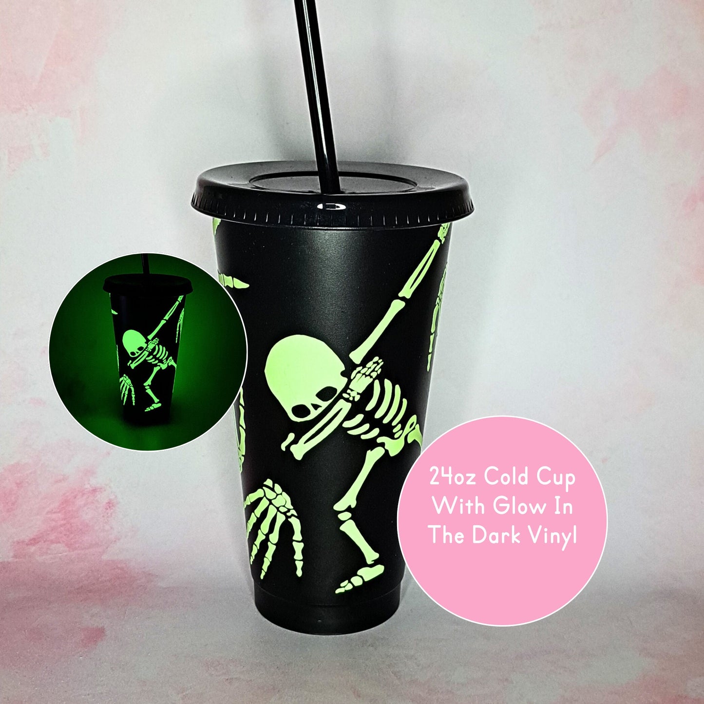 Dabbing Skeleton 24oz Tumbler (Glow in the Dark)