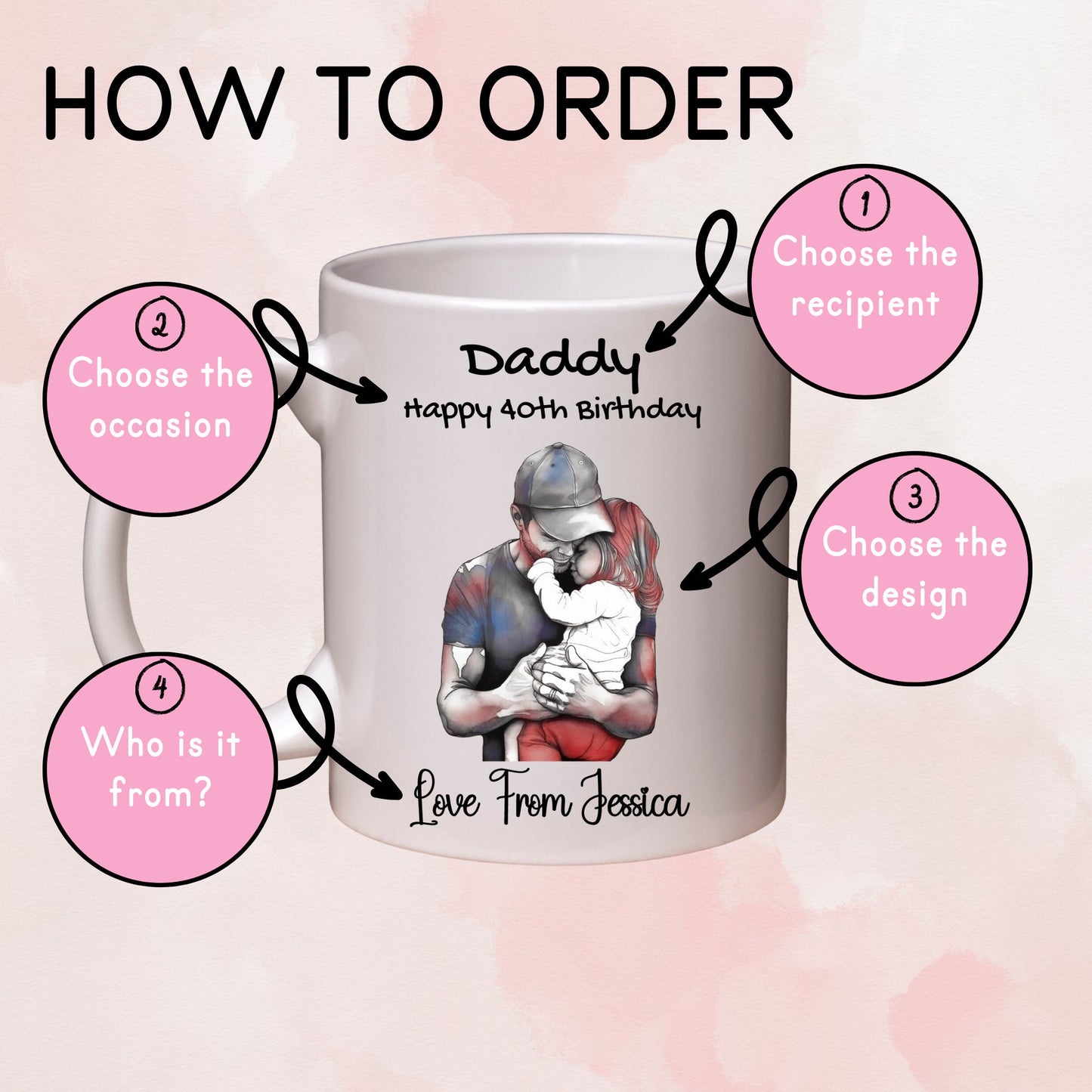 11oz Personalised Daddy Daughter Novelty Ceramic Mug