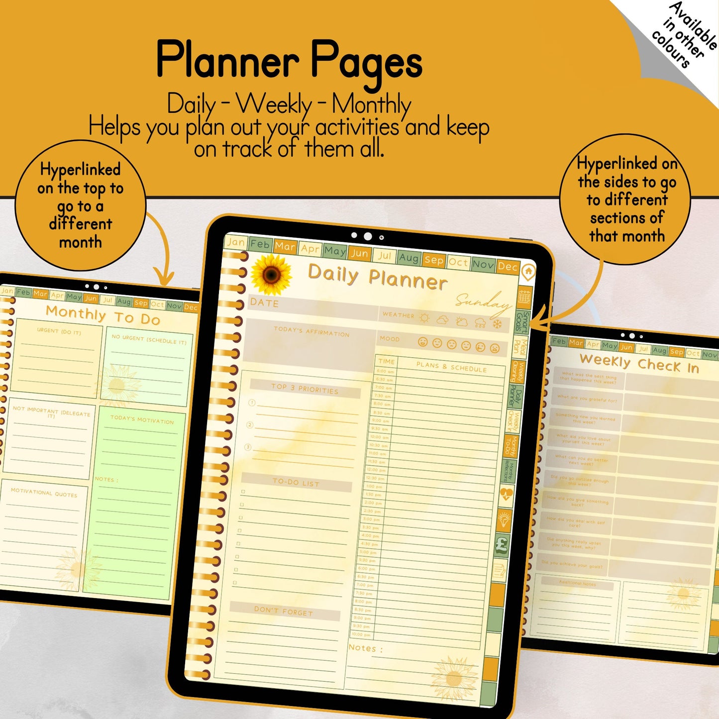 ADHD Sunflower Digital Planner