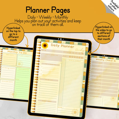 ADHD Sunflower Digital Planner