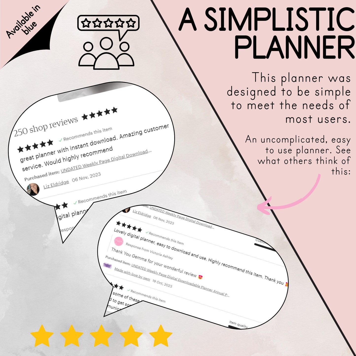 UNDATED Weekly Page Digital Annual Pink Landscape Planner