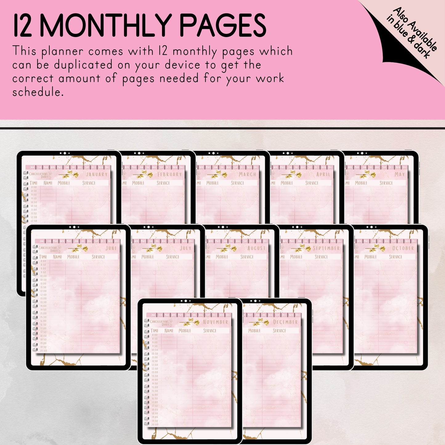 Pink And Gold Digital Appointment Planner