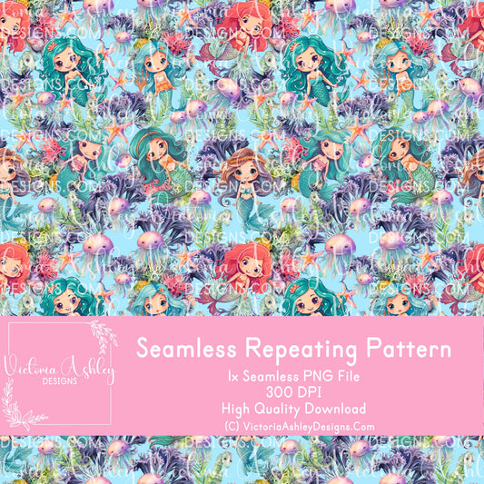 Seamless Repeating Pattern - The Little Mermaid