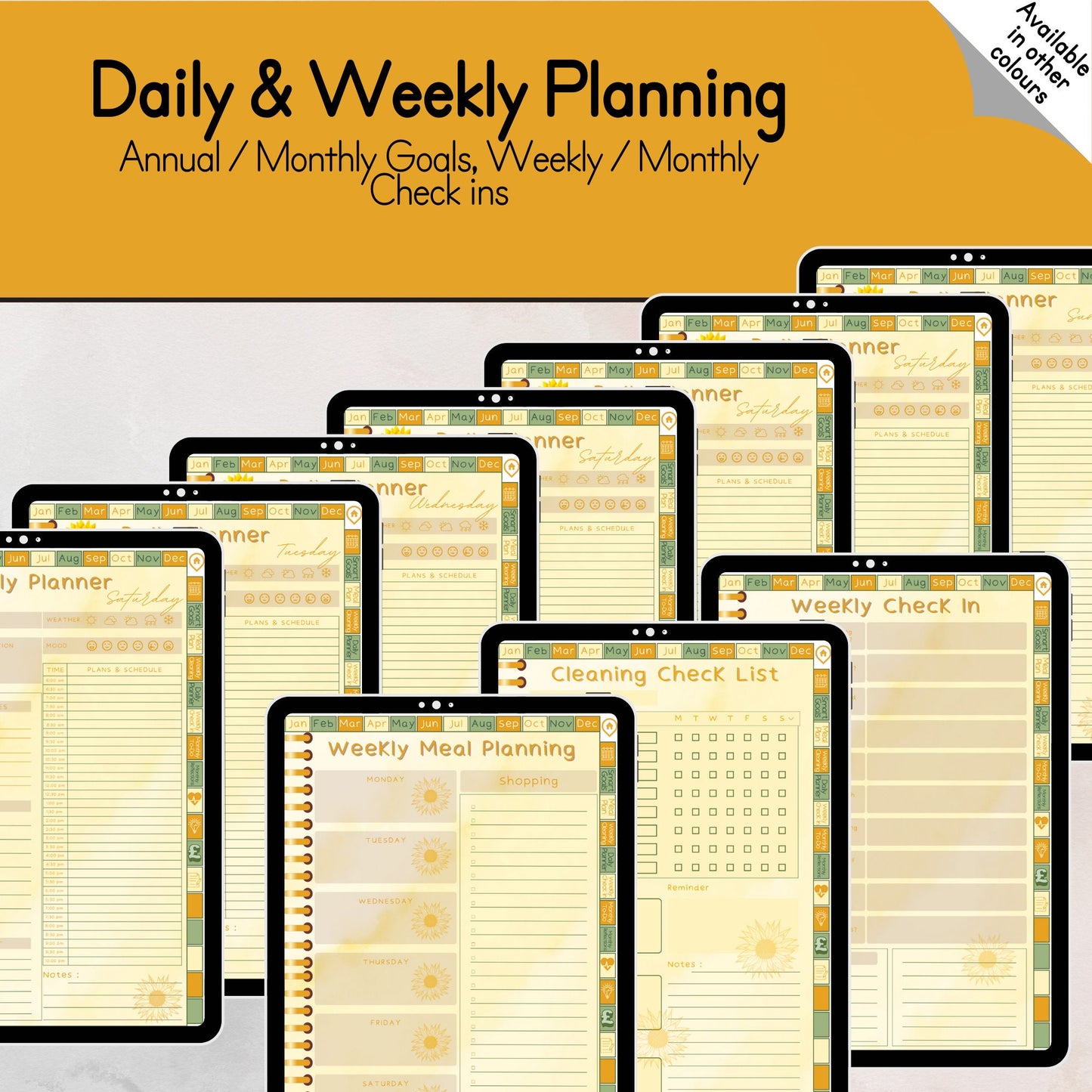 ADHD Sunflower Digital Planner