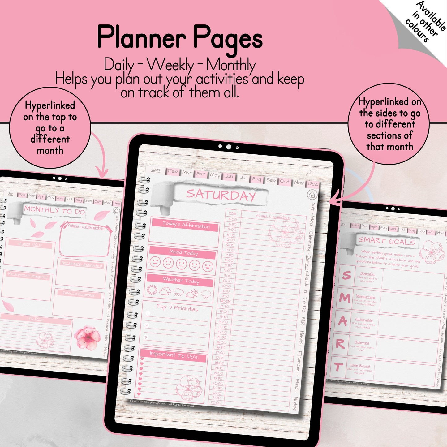 ADHD Cherry Blossom Digital Planner