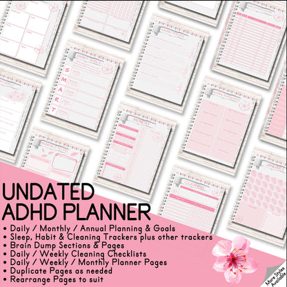 ADHD Cherry Blossom Digital Planner