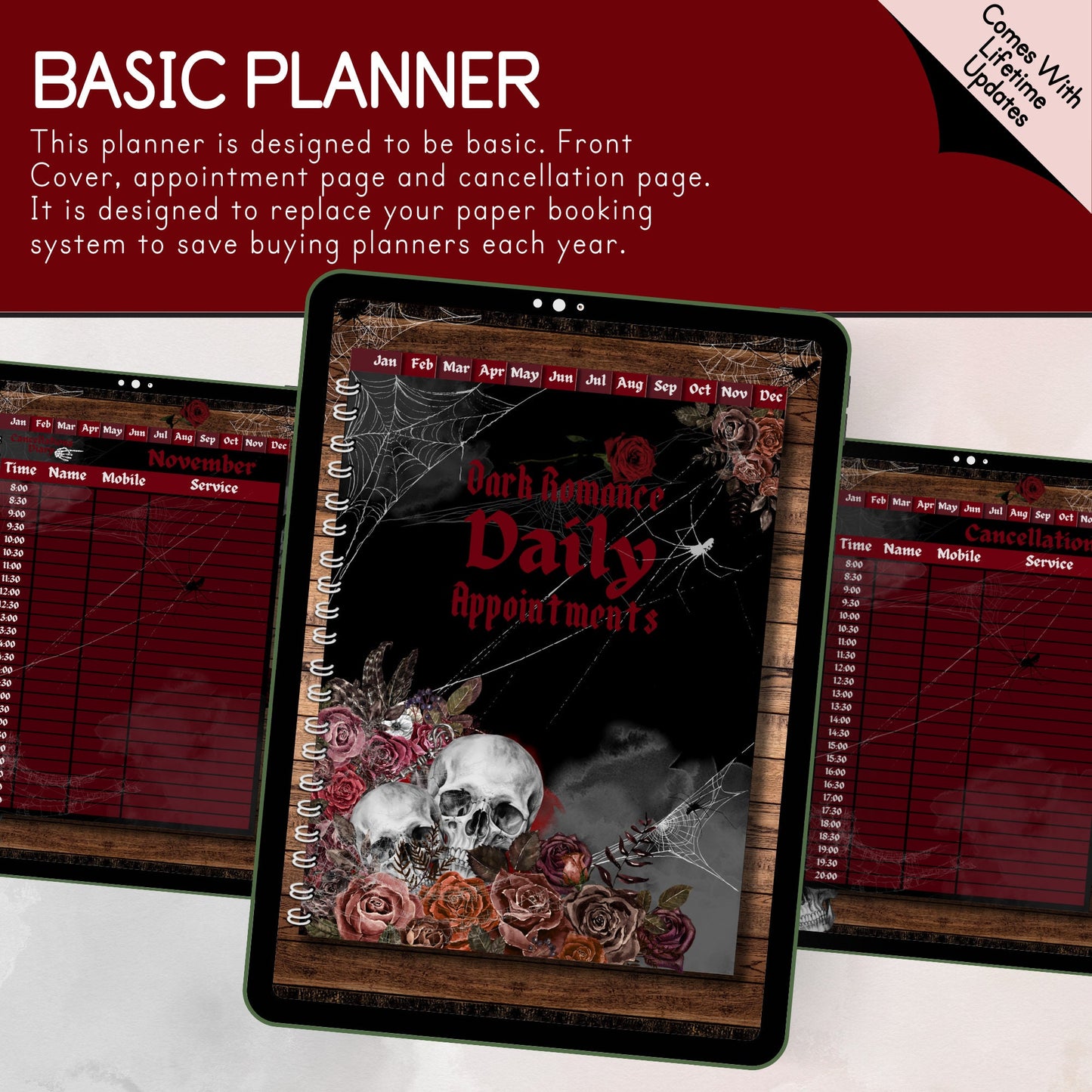 Dark Romance Digital Appointment Planner