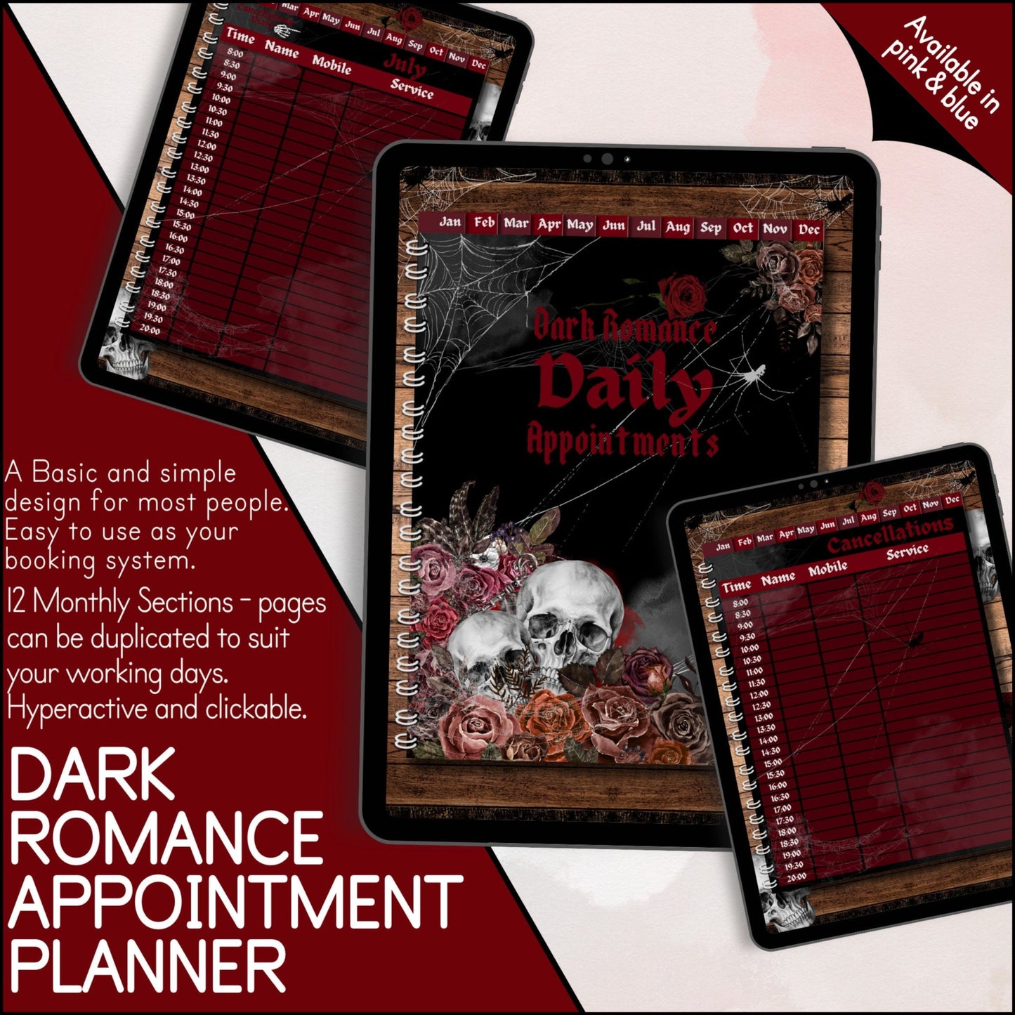 Dark Romance Digital Appointment Planner