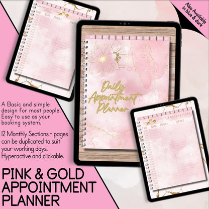 Pink And Gold Digital Appointment Planner