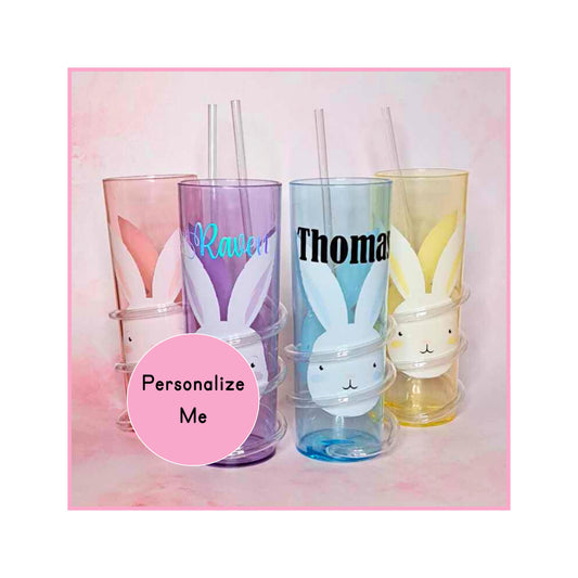 BPA Free Plastic Easter Crazy Straw Tumbler