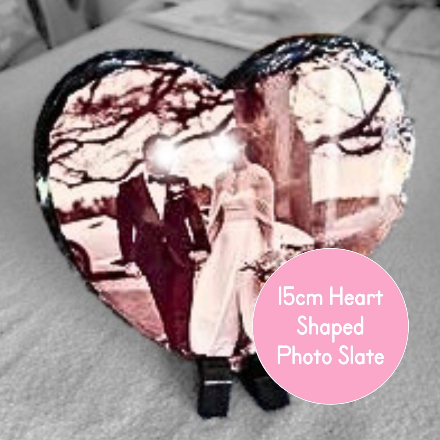 15CM Heart Shaped Photo Slate