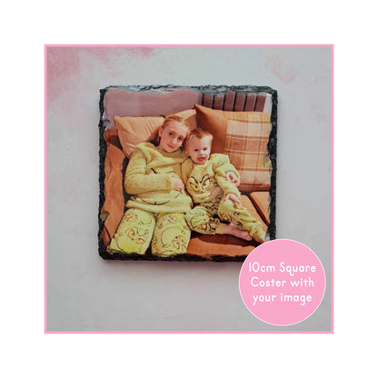 Square Coaster Photo Slate 10cm